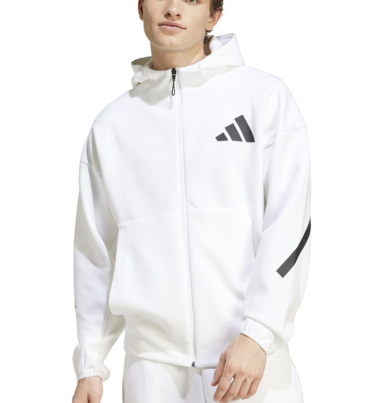 Худи Z.N.E. с цип - Мръснобял adidas Sportswear