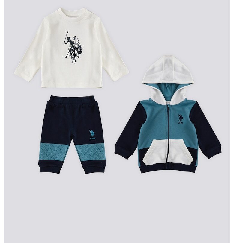 Худи - блуза и спортен панталон - Мръснобял/Петролно синьо/Тъмносин US Polo Assn