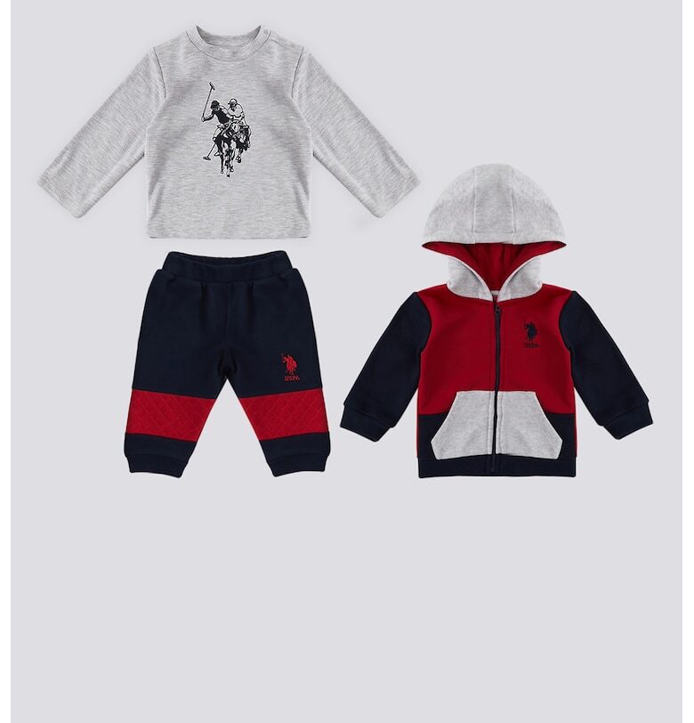 Худи - блуза и спортен панталон - Ултрамарин синьо/Тъмночервен/Сив меланж US Polo Assn