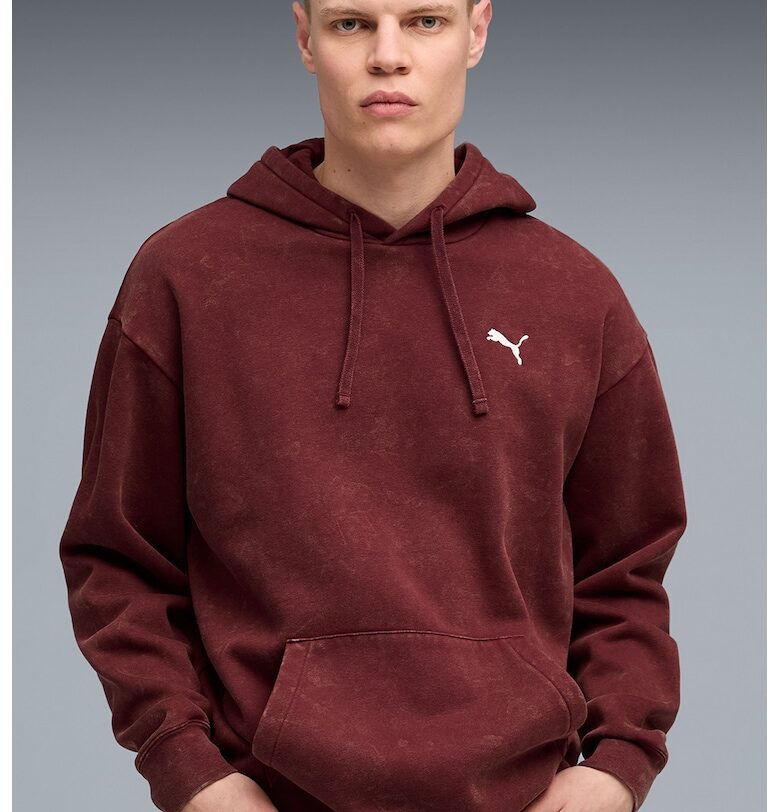 Худи деграде с лого - Тъмночервен/Бял Puma