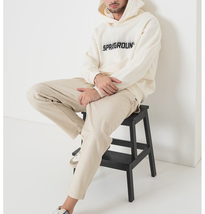 Худи от памук с бродирано лого - Бял Sprayground