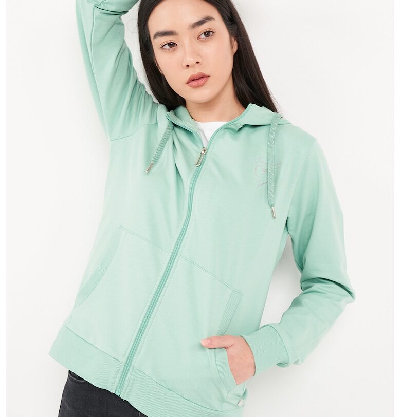 Худи с бляскави елементи - Ментово зелено Timeout