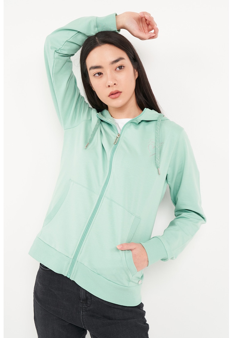 Худи с бляскави елементи - Ментово зелено Timeout