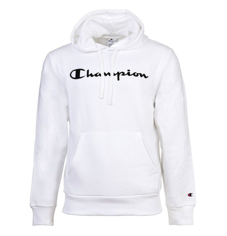 Худи с бродирано лого - Бял Champion