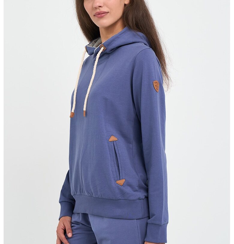 Худи с връзка и джобове встрани - Син Timeout