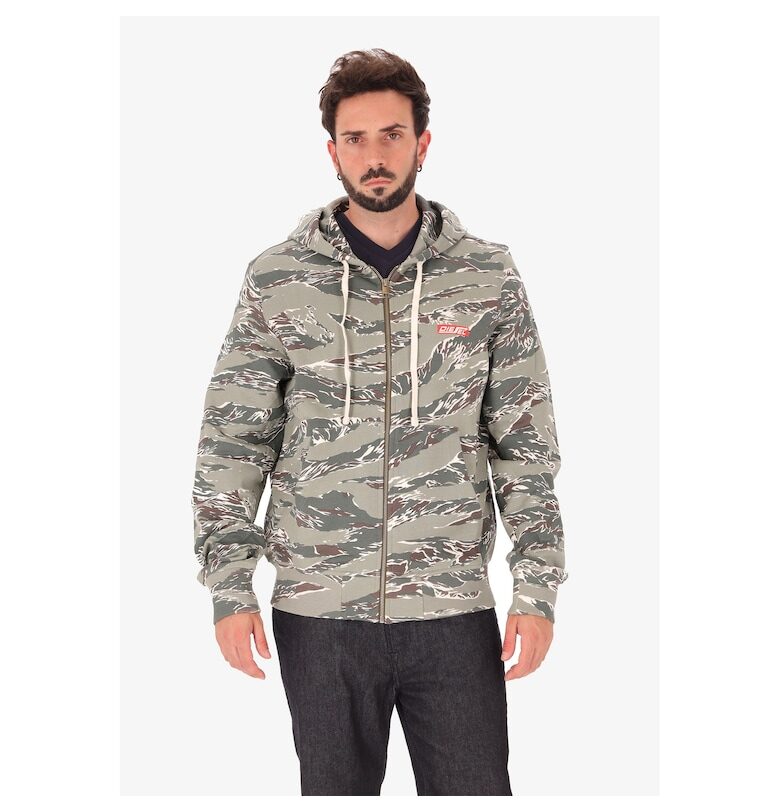 Худи с връзки и принт - Зелен Diesel