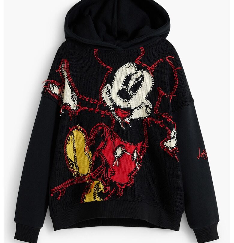 Худи с графична бродерия - Черен DESIGUAL