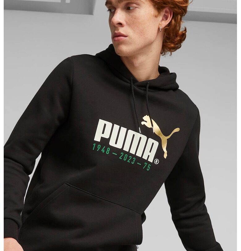 Худи с джоб кенгуру Logo Celebration - Бял/Златист/Черен Puma