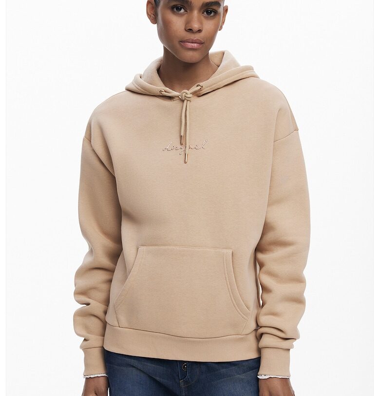 Худи с джоб кенгуру - Бежов DESIGUAL