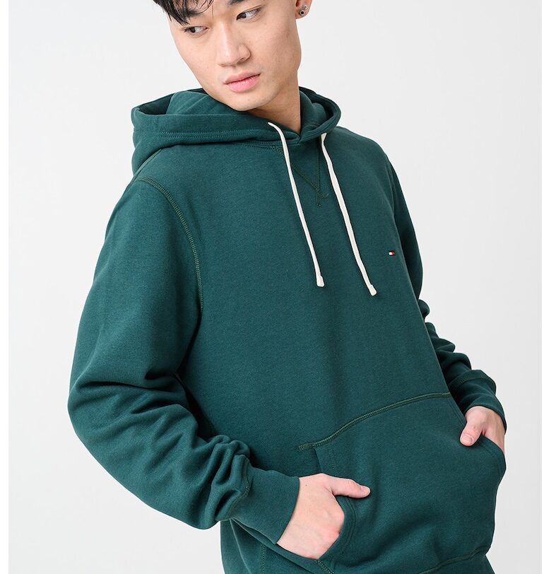 Худи с джоб кенгуру - Тъмнозелен Tommy Hilfiger