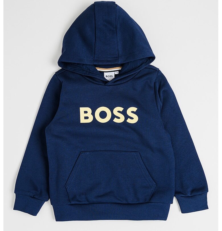 Худи с джоб кенгуру - Тъмносин BOSS Kidswear