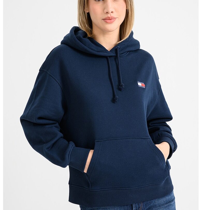 Худи с джоб кенгуру - Тъмносин Tommy Jeans