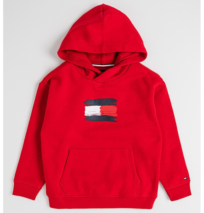 Худи с джоб кенгуру - Червен Tommy Hilfiger
