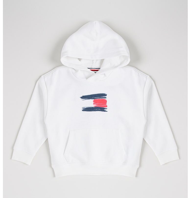 Худи с джоб кенгуру - Червен/Бял Tommy Hilfiger