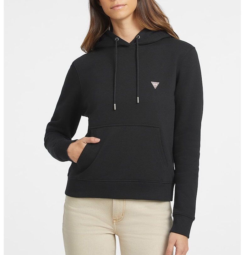 Худи с джоб кенгуру - Черен GUESS JEANS