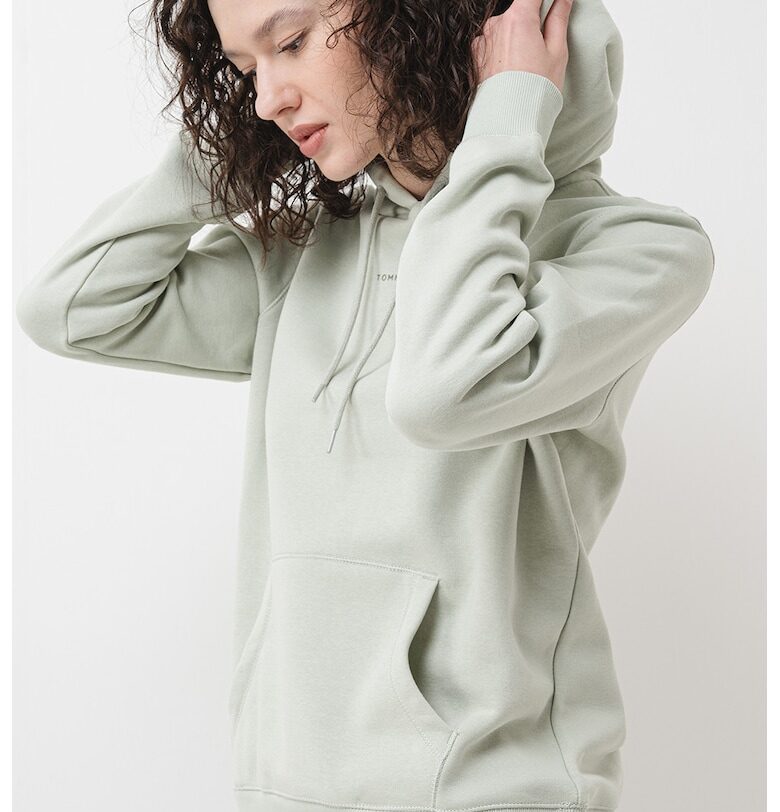 Худи с джоб кенгуру и лого - Бледозелен Tommy Jeans