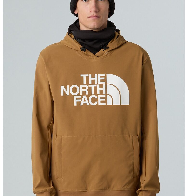 Худи с джоб кенгуру и лого - Бял/Канелено кафяво The North Face