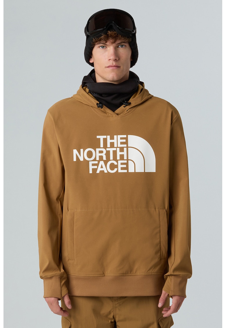 Худи с джоб кенгуру и лого - Бял/Канелено кафяво The North Face