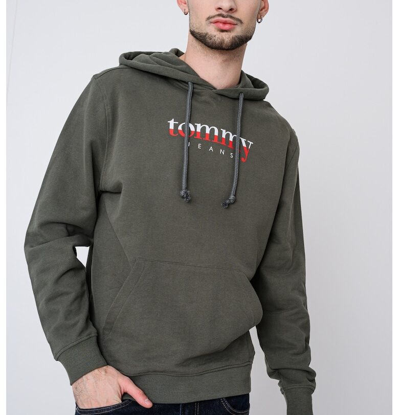 Худи с джоб кенгуру и лого - Зелен Tommy Jeans