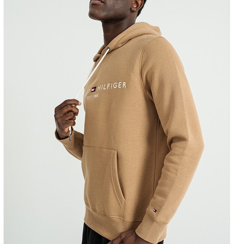 Худи с джоб кенгуру и лого - Карамел Tommy Hilfiger