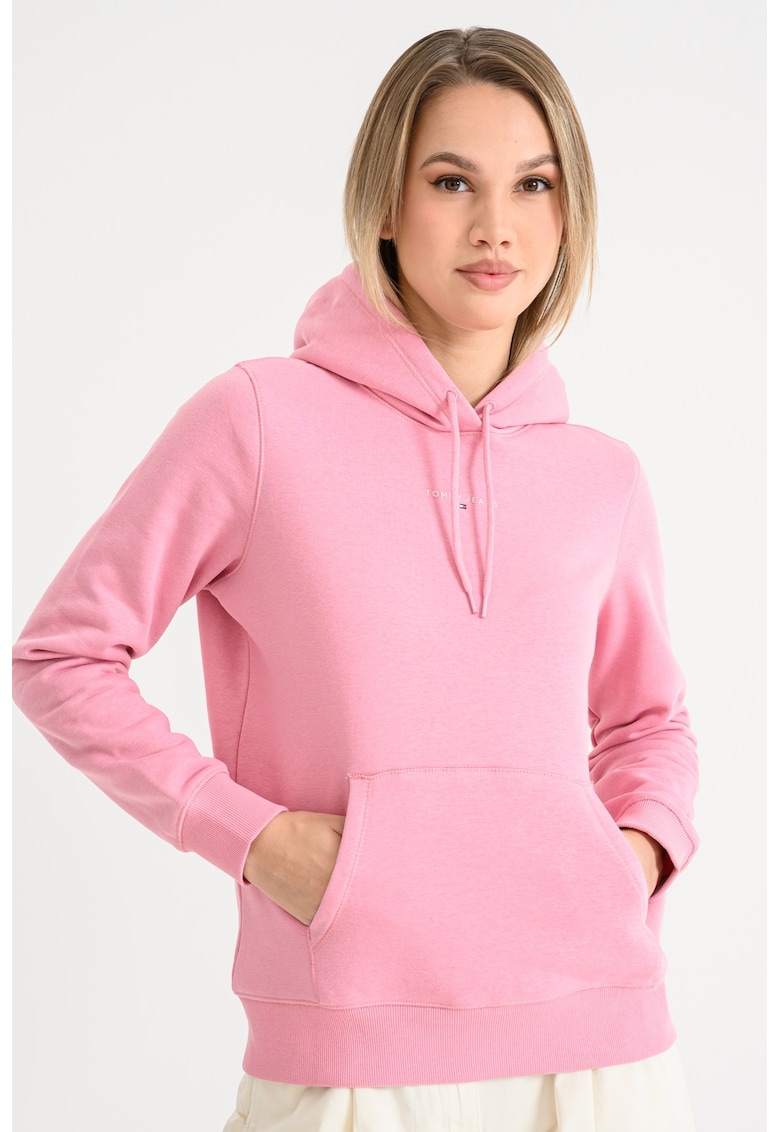 Худи с джоб кенгуру и лого - Розово Tommy Jeans