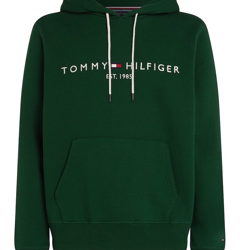 Худи с джоб кенгуру и лого - Тъмнозелен Tommy Hilfiger