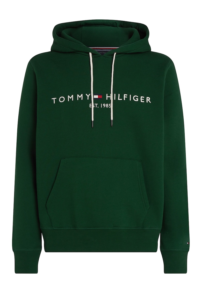 Худи с джоб кенгуру и лого - Тъмнозелен Tommy Hilfiger