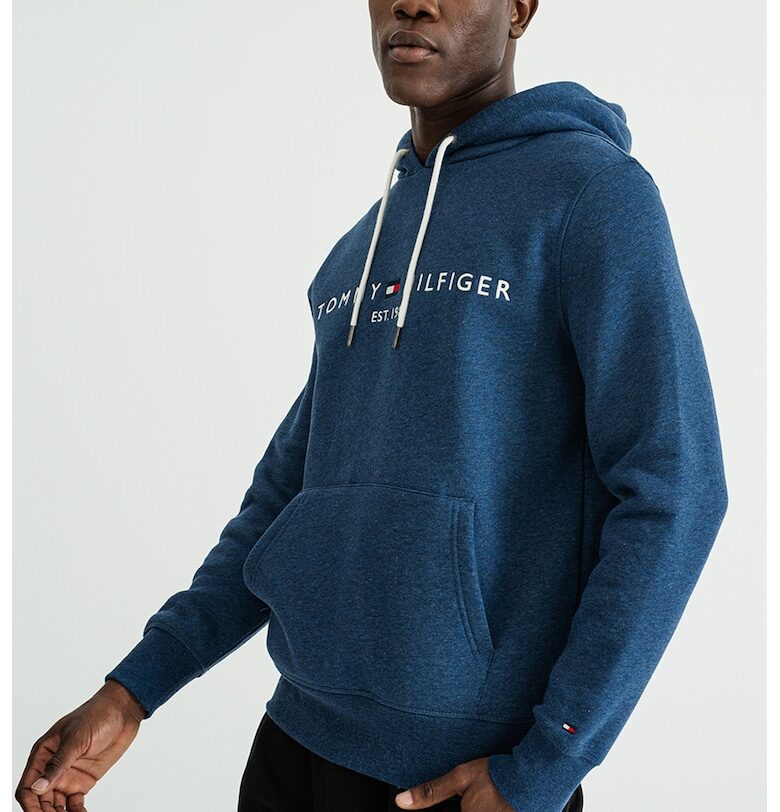 Худи с джоб кенгуру и лого - Тъмносин Tommy Hilfiger