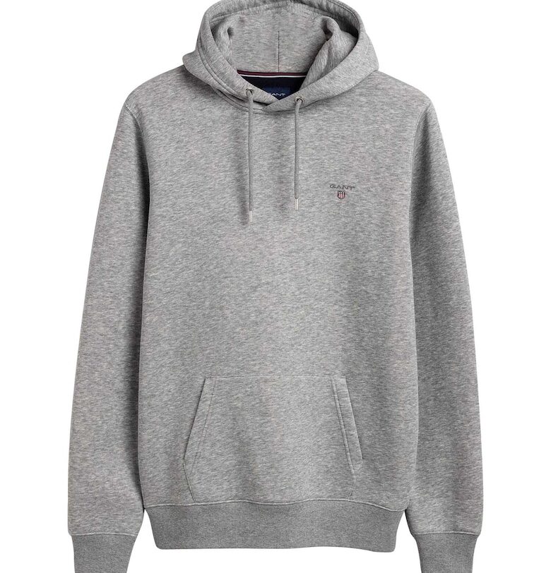 Худи с джоб тип кенгуру - Сив Gant