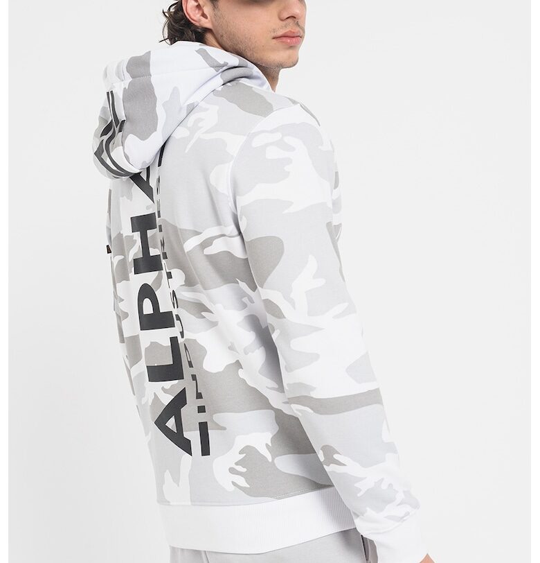 Худи с камуфлажна щампа - Сив/Светло сив ALPHA INDUSTRIES