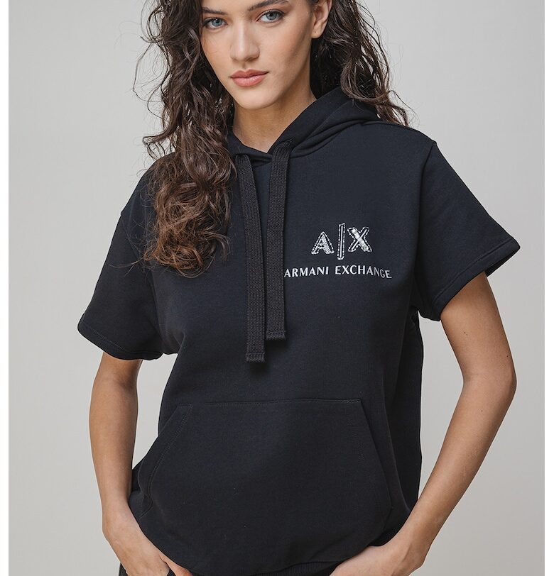 Худи с къси ръкави - Черен ARMANI EXCHANGE