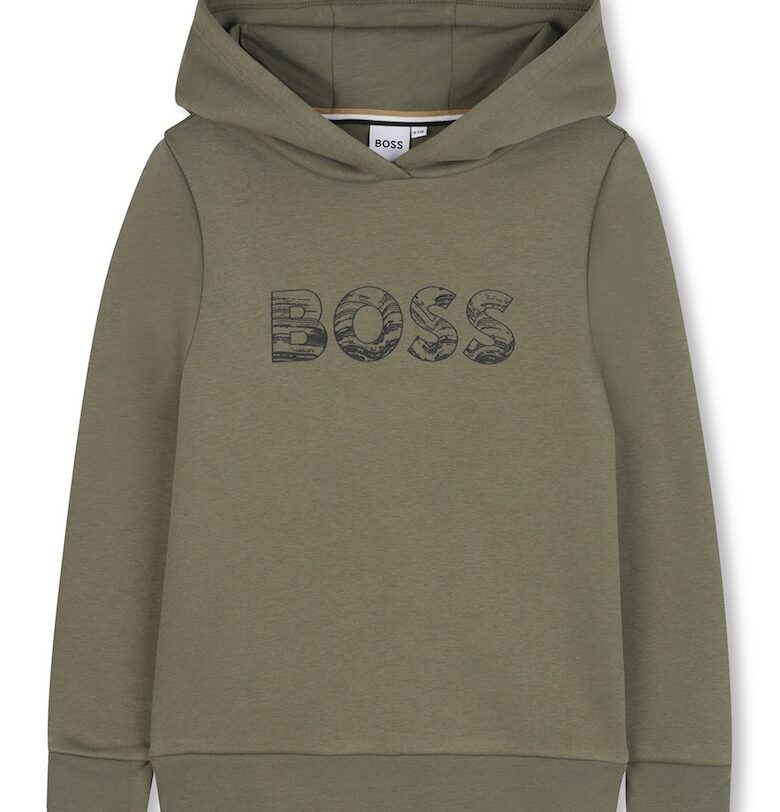 Худи с лого - Каки BOSS Kidswear