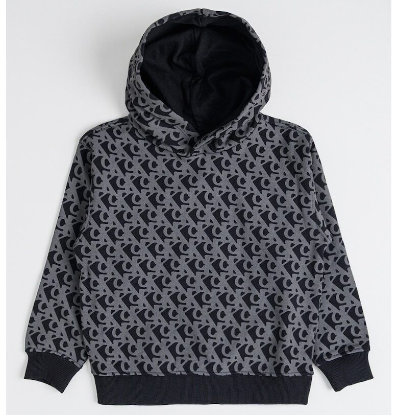 Худи с лого - Черен/Tъмносив CALVIN KLEIN