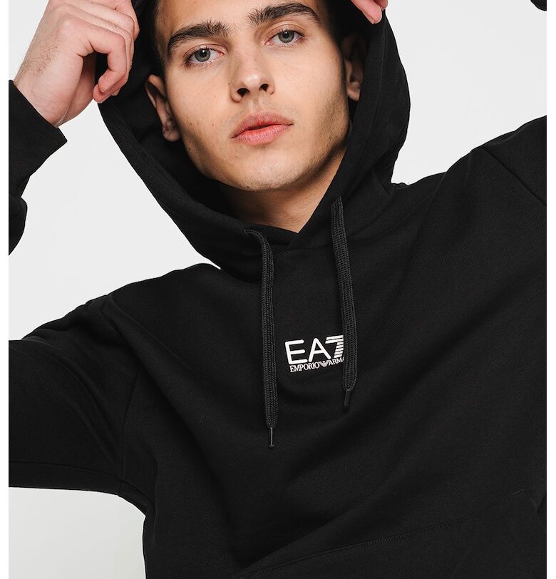 Худи с лого - Черен/Бял EA7
