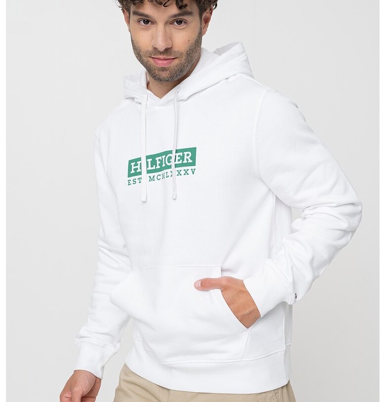 Худи с лого и джоб кенгуру - Зелен/Бял Tommy Hilfiger