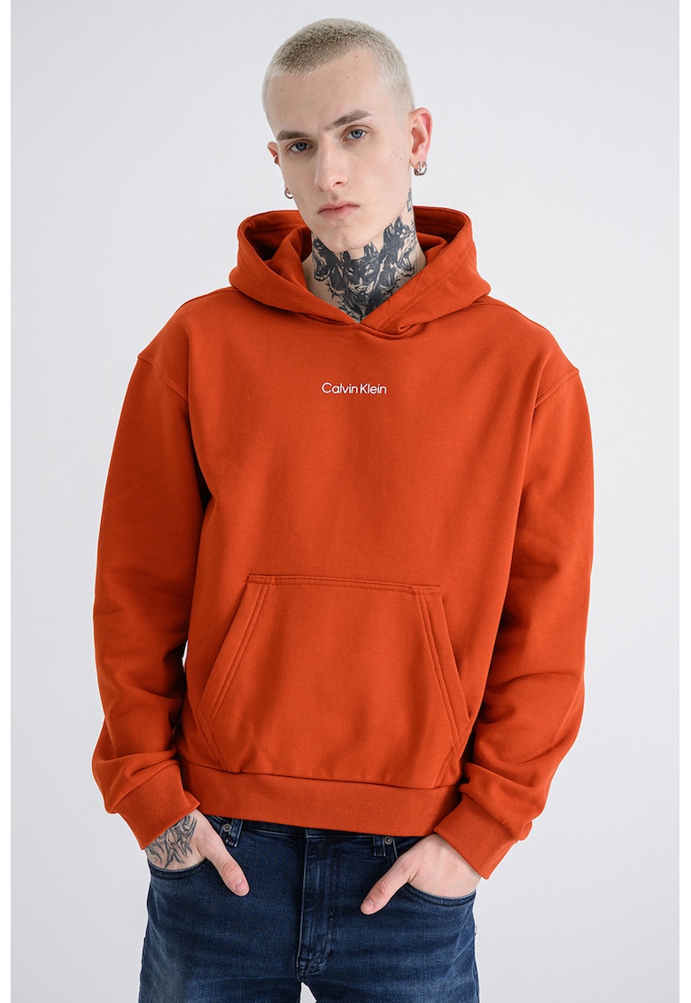 Худи с лого и джоб кенгуру - Мандарина CALVIN KLEIN