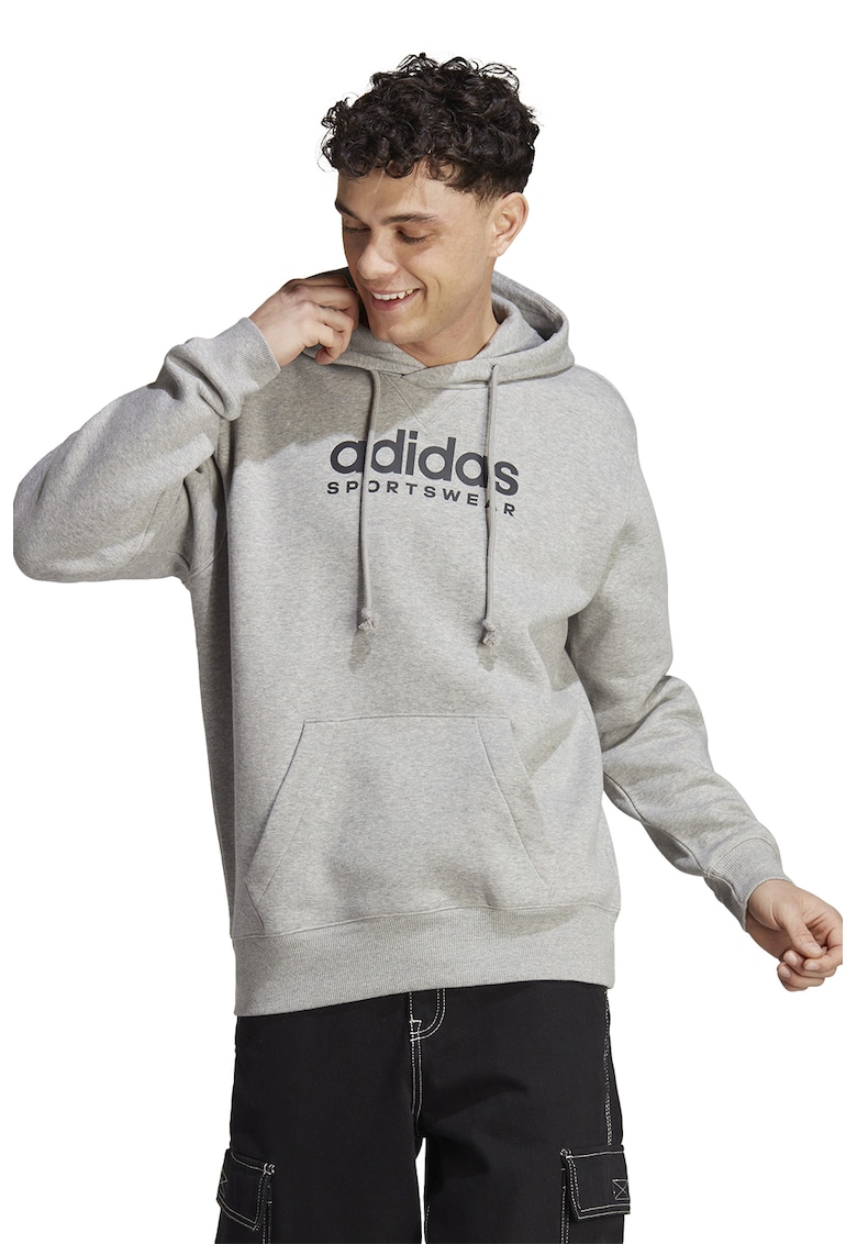 Худи с лого и джоб кенгуру - Светлосив меланж adidas Sportswear