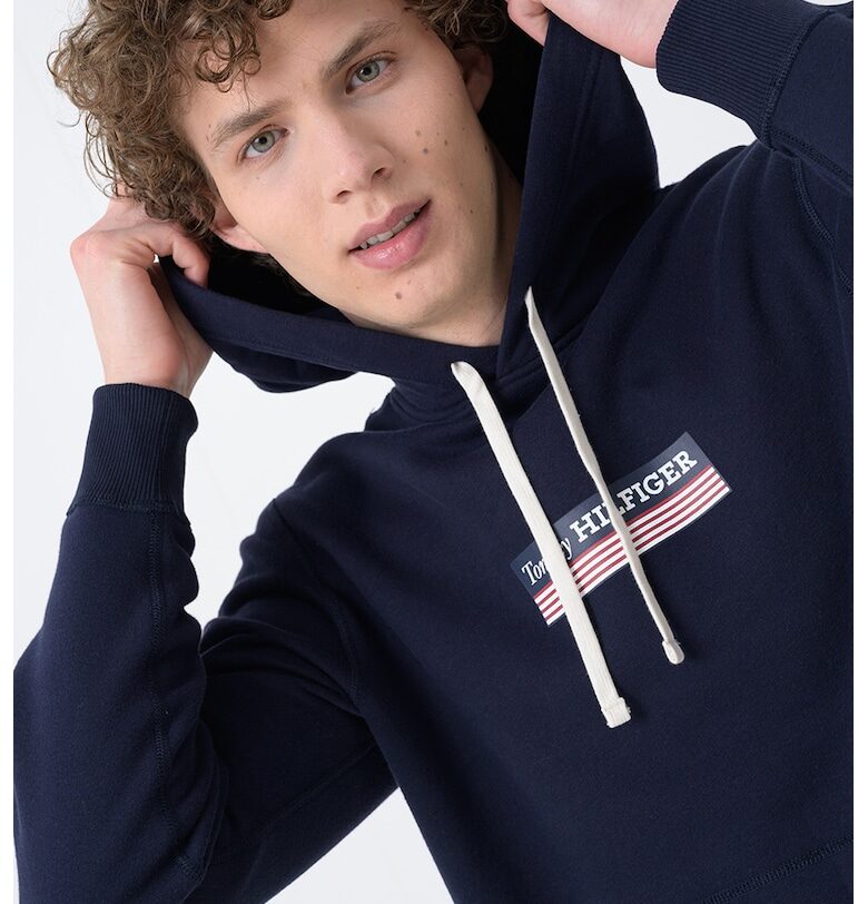 Худи с лого и джоб кенгуру - Тъмносин Tommy Hilfiger