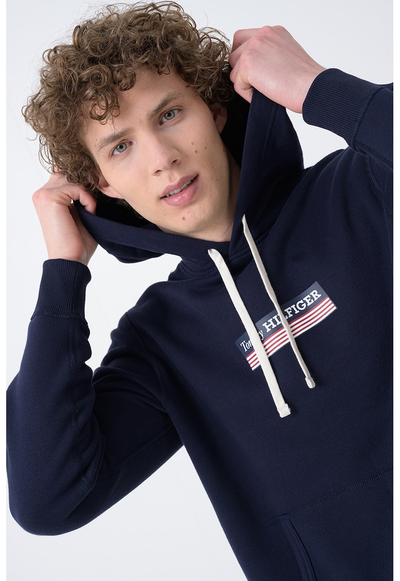 Худи с лого и джоб кенгуру - Тъмносин Tommy Hilfiger