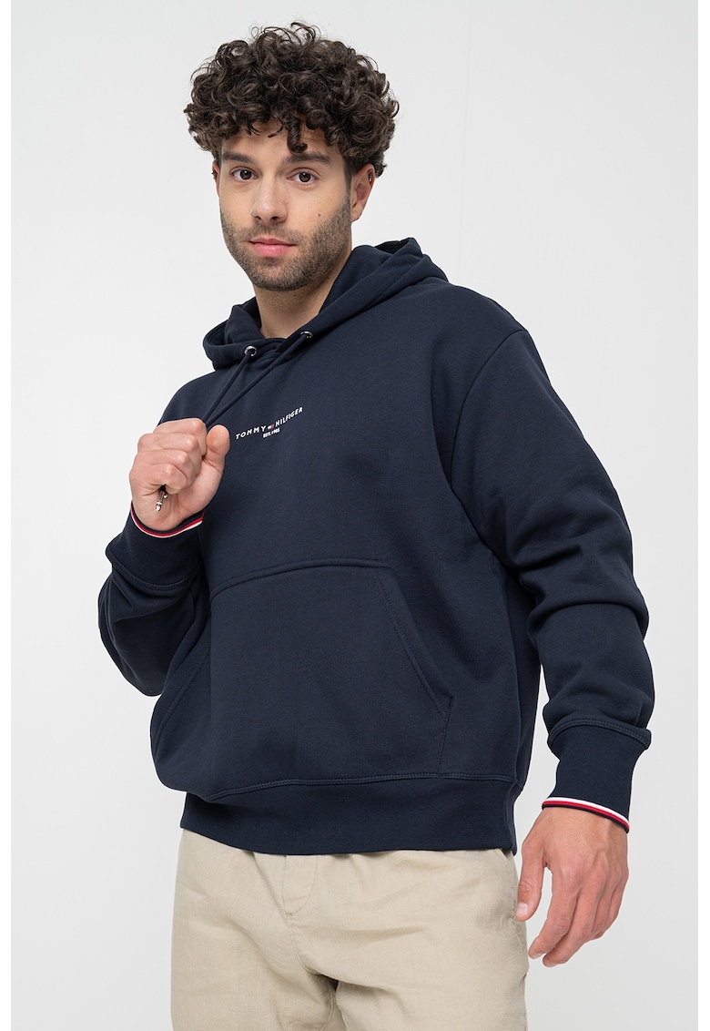 Худи с лого и джоб кенгуру - Ултрамарин синьо Tommy Hilfiger