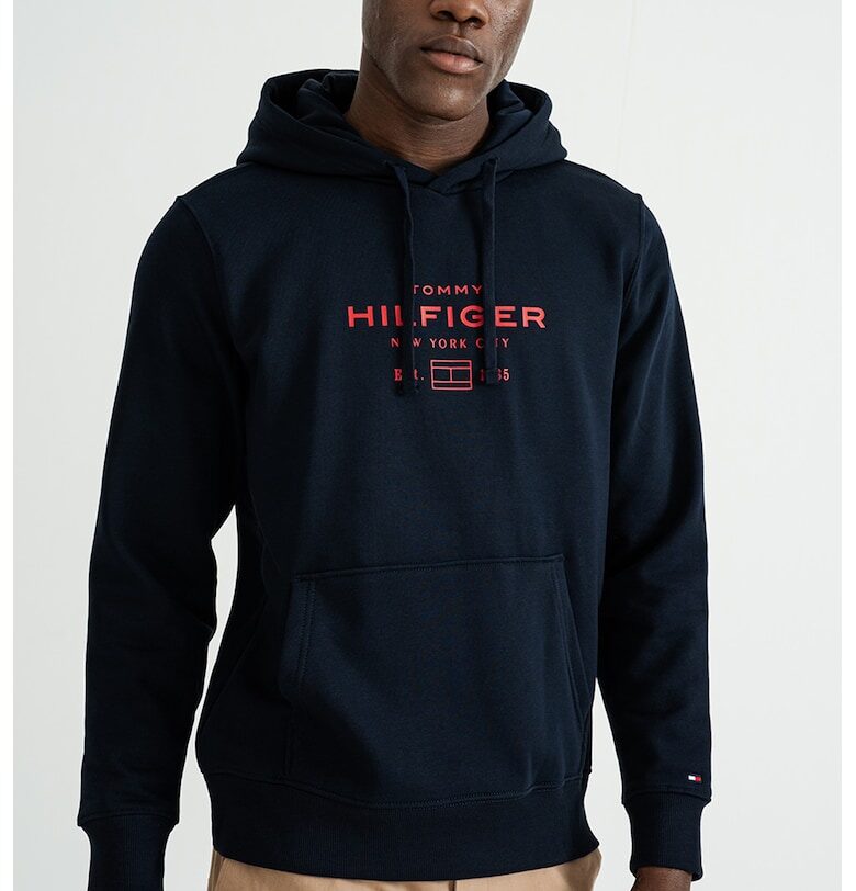 Худи с лого и джоб кенгуру - Ултрамарин синьо Tommy Hilfiger