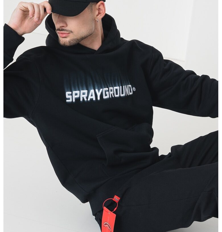Худи с лого и джоб кенгуру - Черен Sprayground