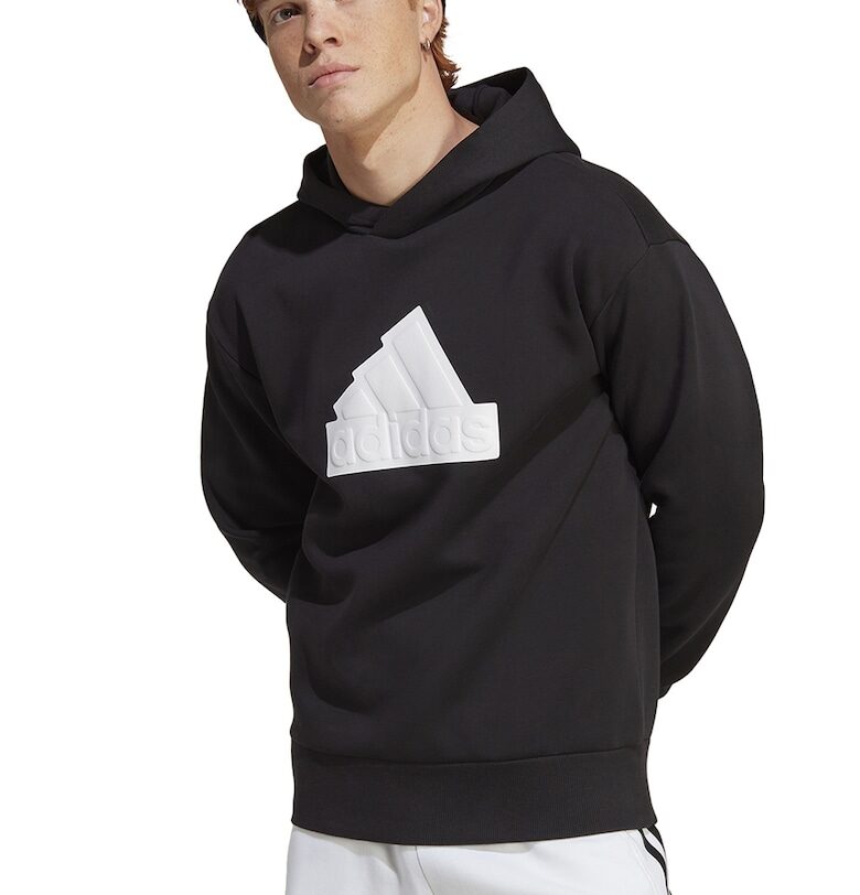 Худи с лого и стандартна кройка - Бял/Черен adidas Sportswear