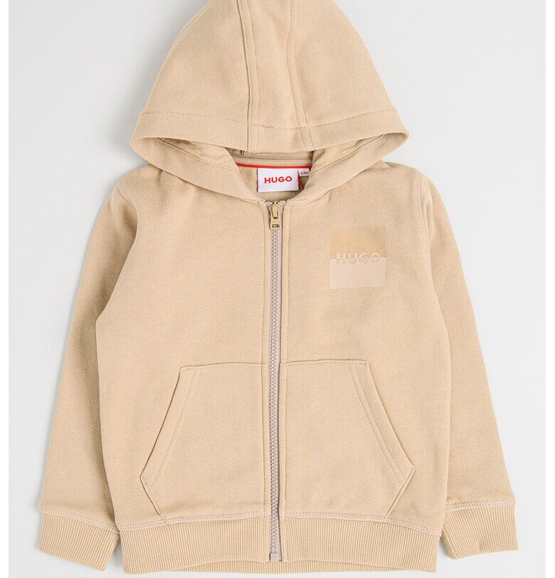 Худи с лого и цип - Бежов HUGO