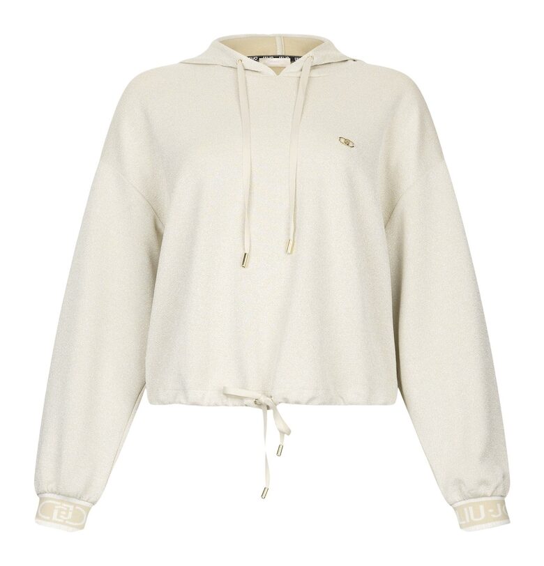 Худи с лого на маншетите - Слонова кост Liu Jo