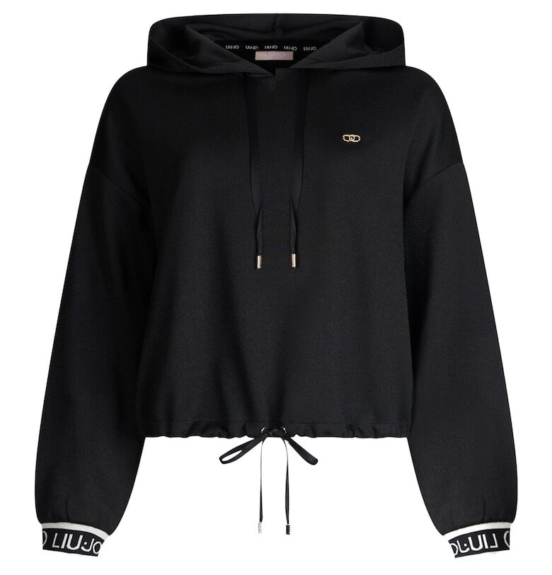 Худи с лого на маншетите - Черен Liu Jo