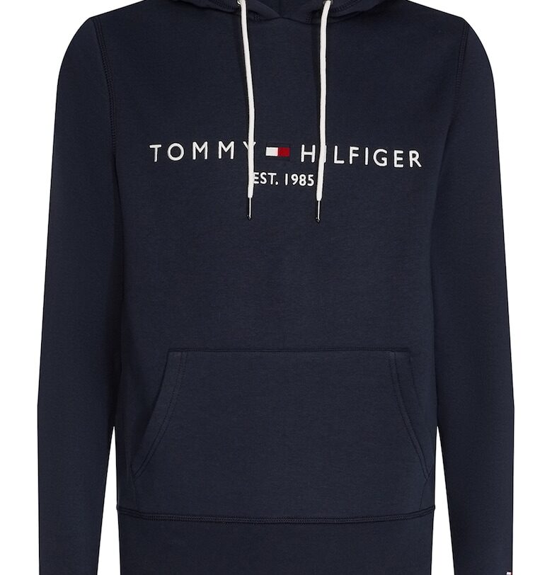 Худи с органичен памук и бродирано лого - Червен/Бял/Тъмносин Tommy Hilfiger