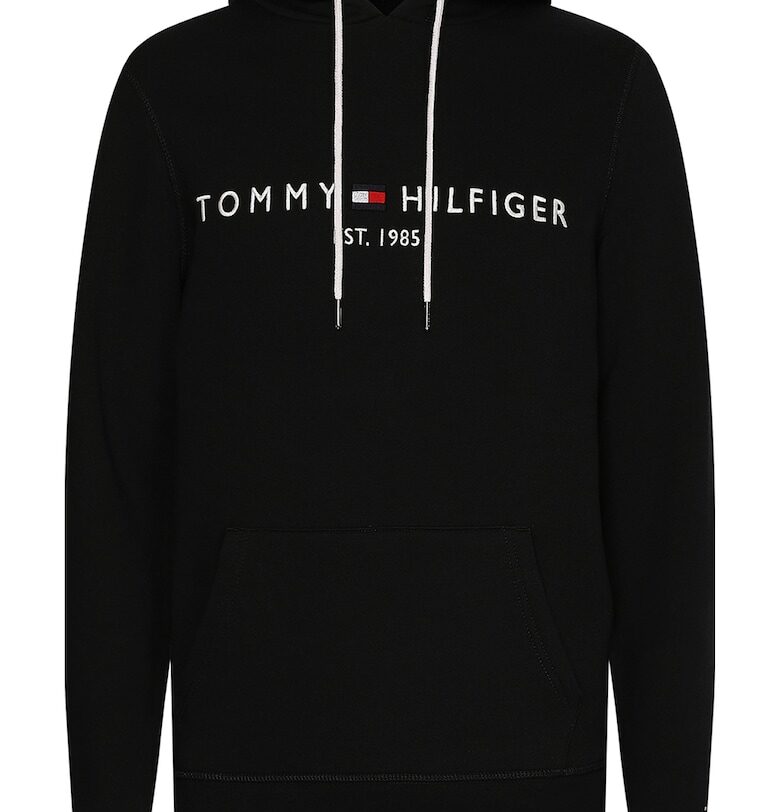 Худи с органичен памук и бродирано лого - Червен/Бял/Черен Tommy Hilfiger
