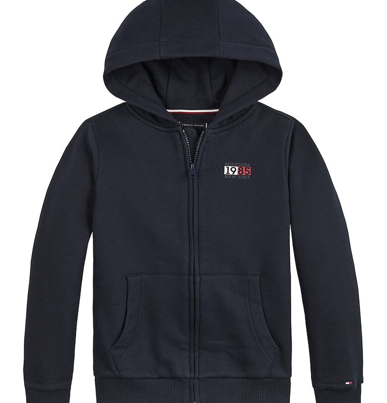 Худи с органичен памук с цип - Тъмносин Tommy Hilfiger