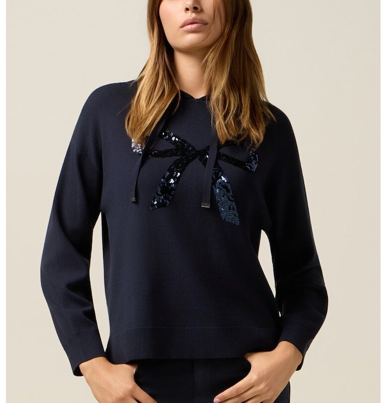 Худи с пайети - Ултрамарин синьо Oltre